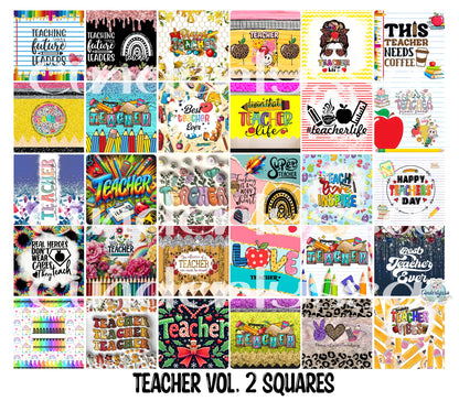 3 inch Square: Teacher Vol. 2 Cardstock/Picture With Curved Edge Cardstock Silicone Mold, Aroma Bead Molds, Premium Cardstock Images
