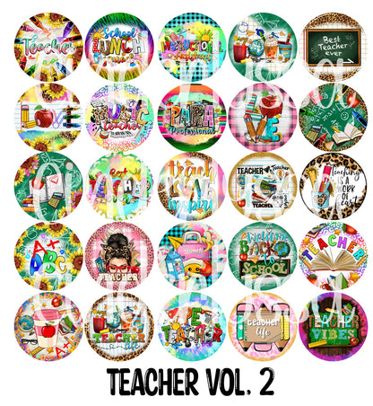3.75 inch Round: Teacher Vol. 2 for Cardstock Silicone Mold, for Aroma Bead Molds, Premium Cardstock Images