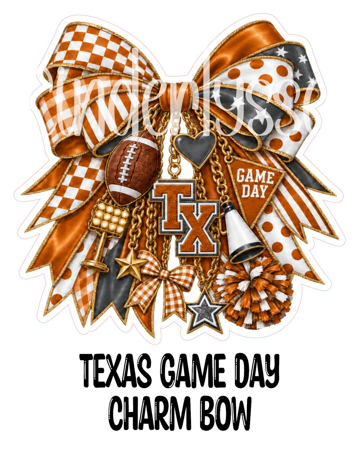 Texas Game Day Charm Bow Cardstock Silicone Mold, Aroma Bead Molds, Premium Cardstock Images