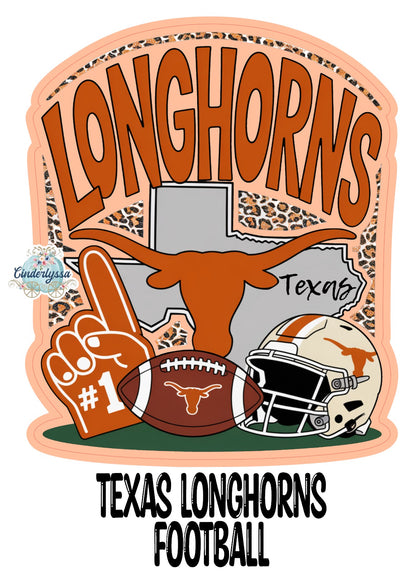 Texas Longhorns Football Cardstock Silicone Mold, Aroma Bead Molds, Premium Cardstock Images