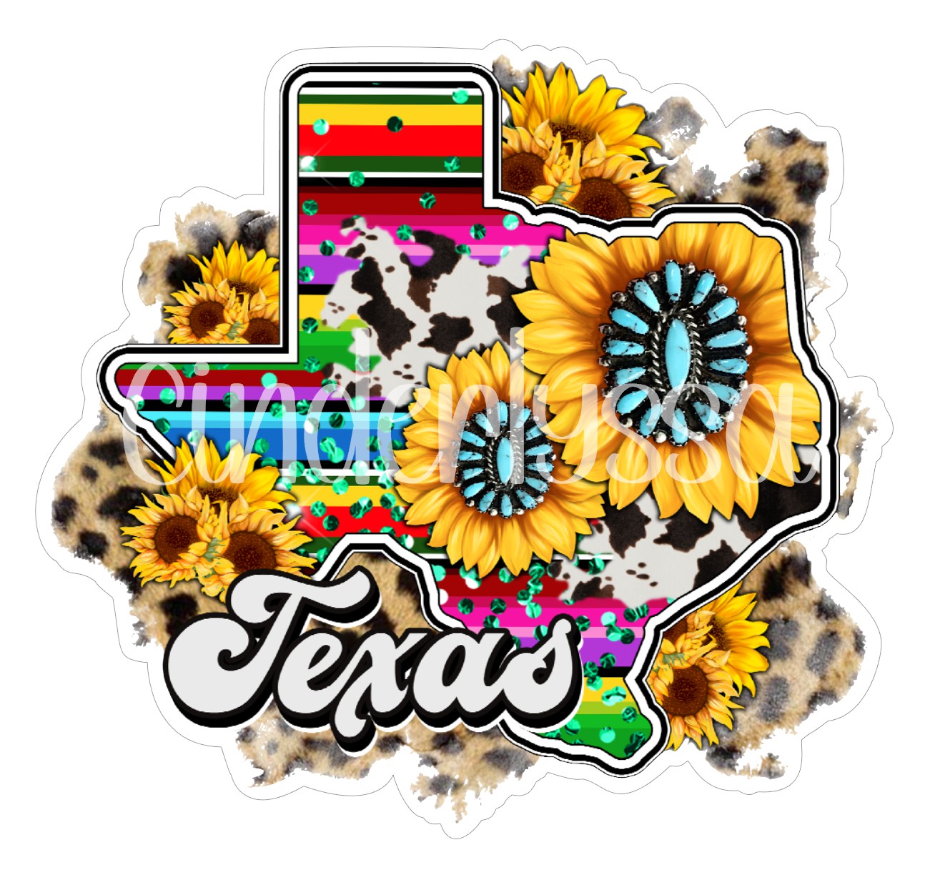 Texas State Sunflowers and Cheetah Print Cardstock Silicone Mold, Aroma Bead Molds, Premium Cardstock Images