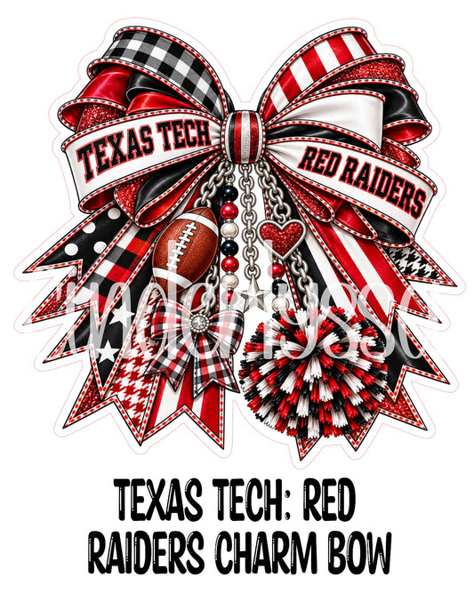 Texas Tech: Red Raiders Charm Bow Cardstock Silicone Mold, Aroma Bead Molds, Premium Cardstock Images