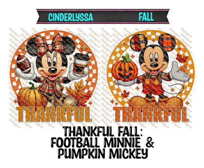 Thankful Fall: Football Minnie & Pumpkin Mickey Cardstock Silicone Mold, Aroma Bead Molds, Premium Cardstock Images