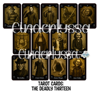 Tarot Cards: The Deadly Thirteen Dual Cavity Cardstock Silicone Mold, Aroma Bead Molds, Premium Cardstock Images
