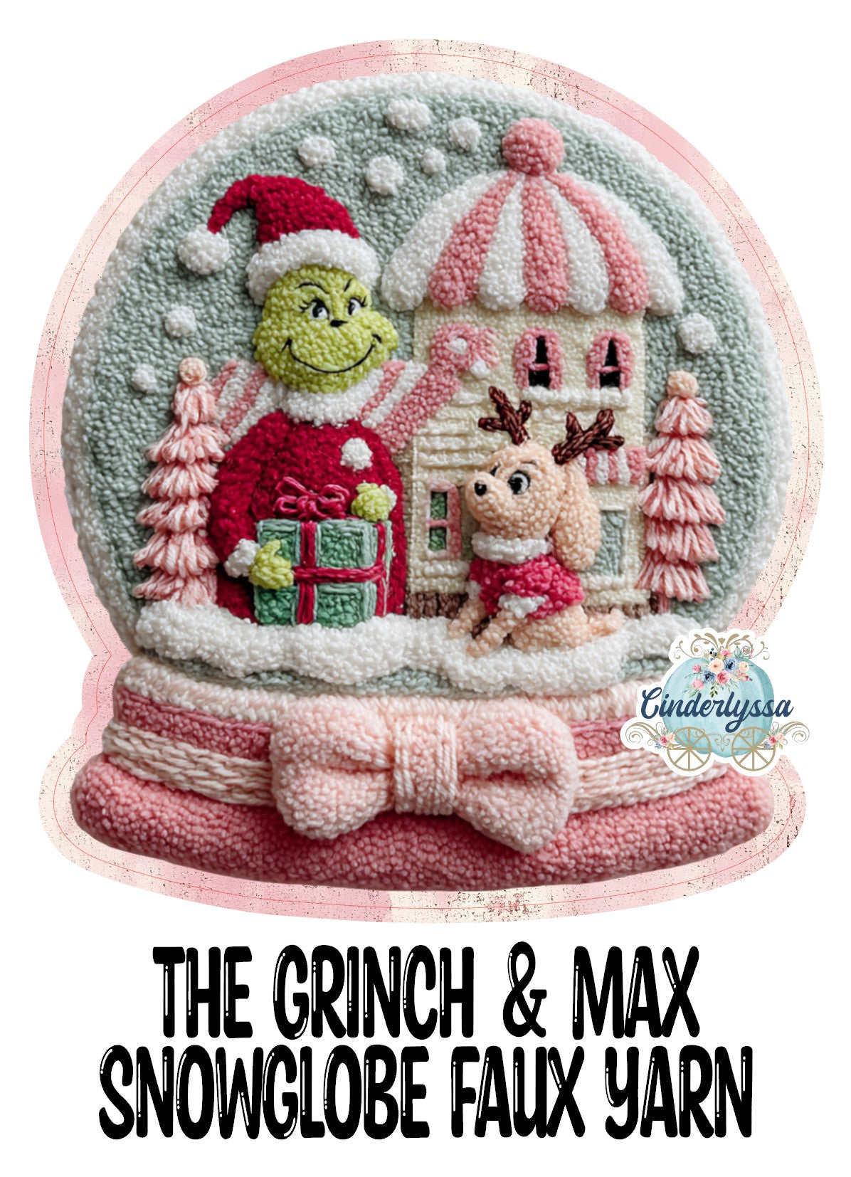The Grinch & Max Snowglobe Faux Yarn Cardstock Silicone Mold, Aroma Bead Molds, Car Freshies, Premium Cardstock Images