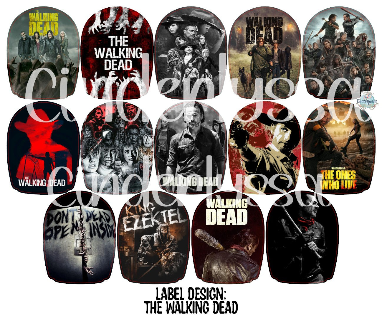 Label Design: The Walking Dead Cardstock Silicone Mold, Aroma Bead Molds, Car Freshies, Premium Cardstock Images