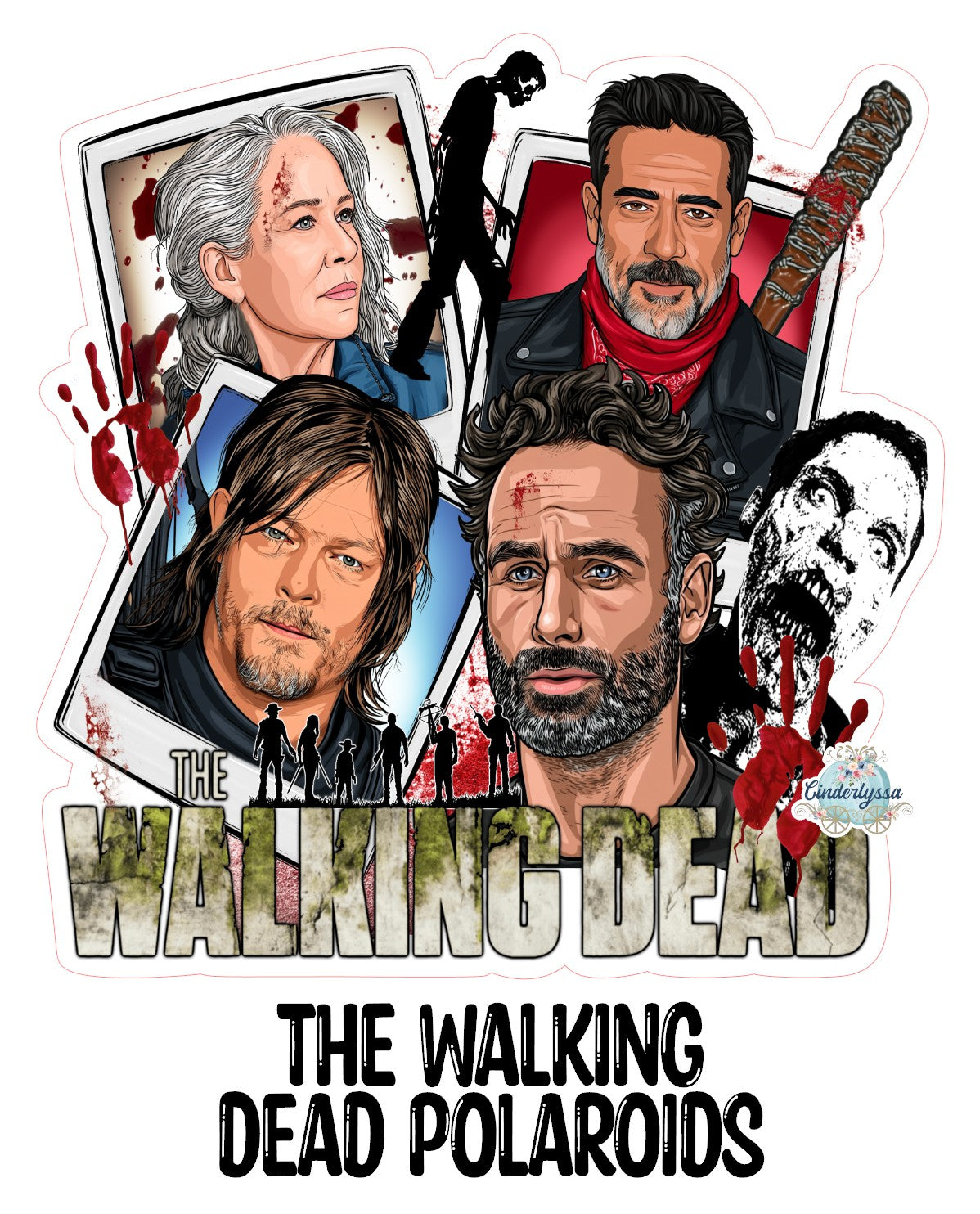 The Walking Dead Polaroids Cardstock Silicone Mold, Aroma Bead Molds, Car Freshies, Premium Cardstock Images