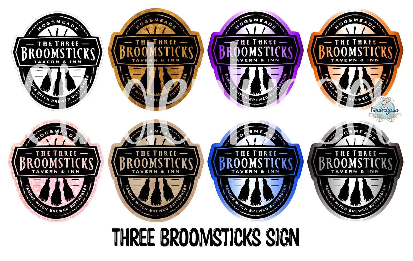 Three Broomsticks Sign - Harry Potter Movie Inspired Cardstock Silicone Mold, Aroma Bead Molds, Freshies, Premium Cardstock Images