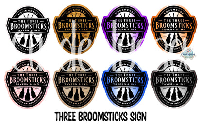 Three Broomsticks Sign - Harry Potter Movie Inspired Cardstock Silicone Mold, Aroma Bead Molds, Freshies, Premium Cardstock Images