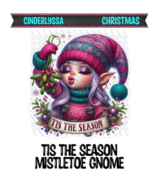 Tis The Season Mistletoe Gnome Cardstock Silicone Mold, Aroma Bead Molds, Car Freshies, Premium Cardstock Images