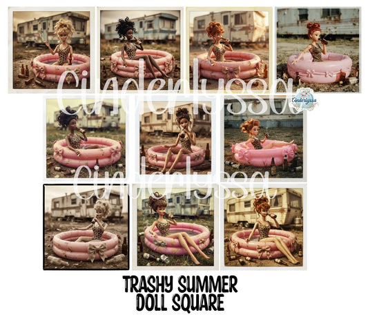 2.5 inch Square Trashy Summer Doll Cardstock Only for freshies - NO MOLD: Cardstock Silicone Mold, for Aroma Bead Molds, Premium Cardstock Images
