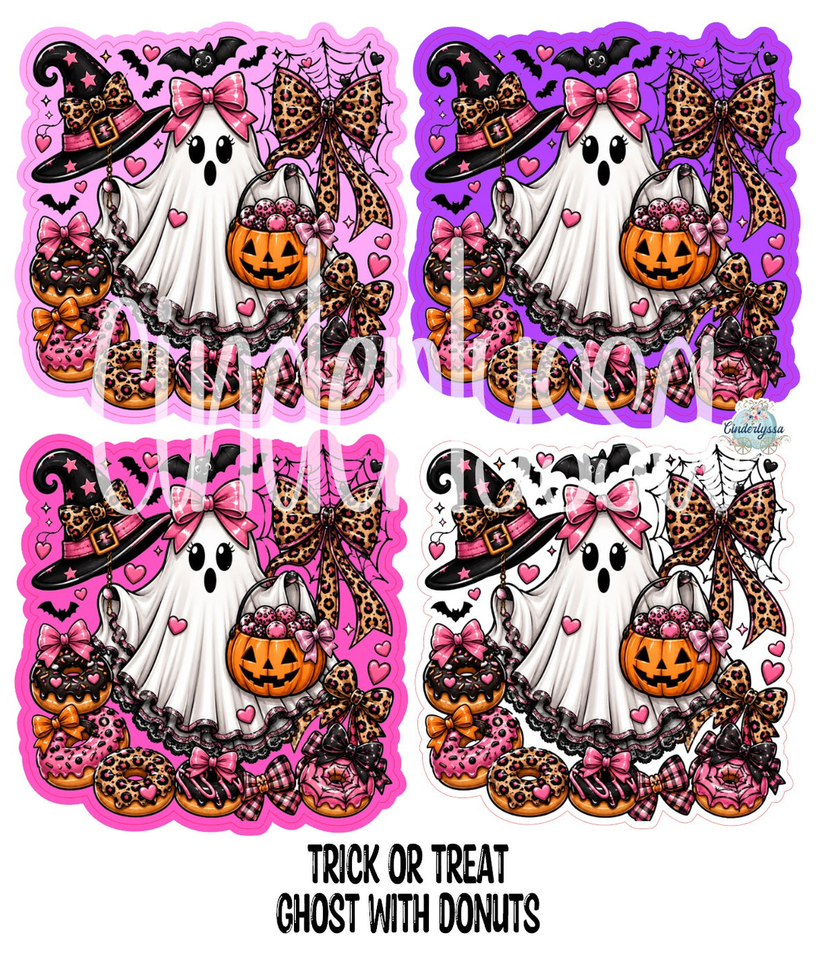 Trick or Treat Ghost with Donuts Cardstock Silicone Mold, Aroma Bead Molds, Premium Cardstock Images