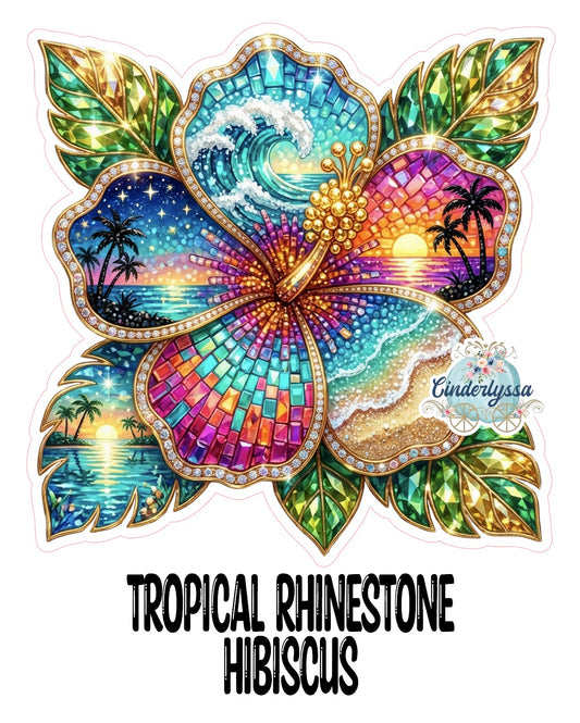 Tropical Rhinestone Hibiscus Cardstock Silicone Mold, Aroma Bead Molds, Premium Cardstock Images