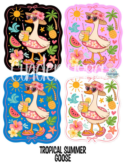 Tropical Summer Goose or Gator Cardstock Silicone Mold, Aroma Bead Molds, Premium Cardstock Images