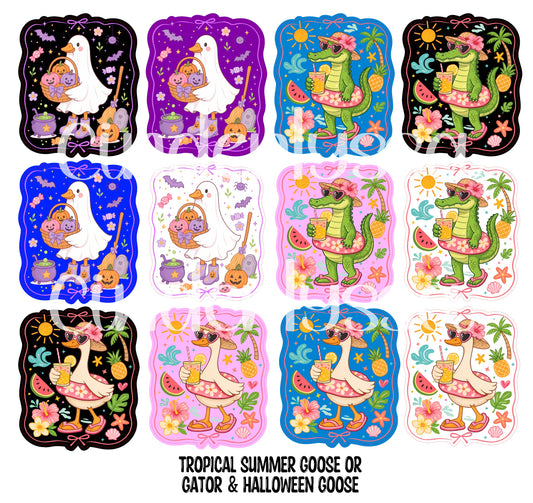 Tropical Summer Goose or Gator and Halloween Goose Cardstock Silicone Mold, Aroma Bead Molds, Premium Cardstock Images
