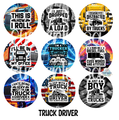 3.75 inch Round Truck Driver for Cardstock Silicone Mold, for Aroma Bead Molds, Premium Cardstock Images
