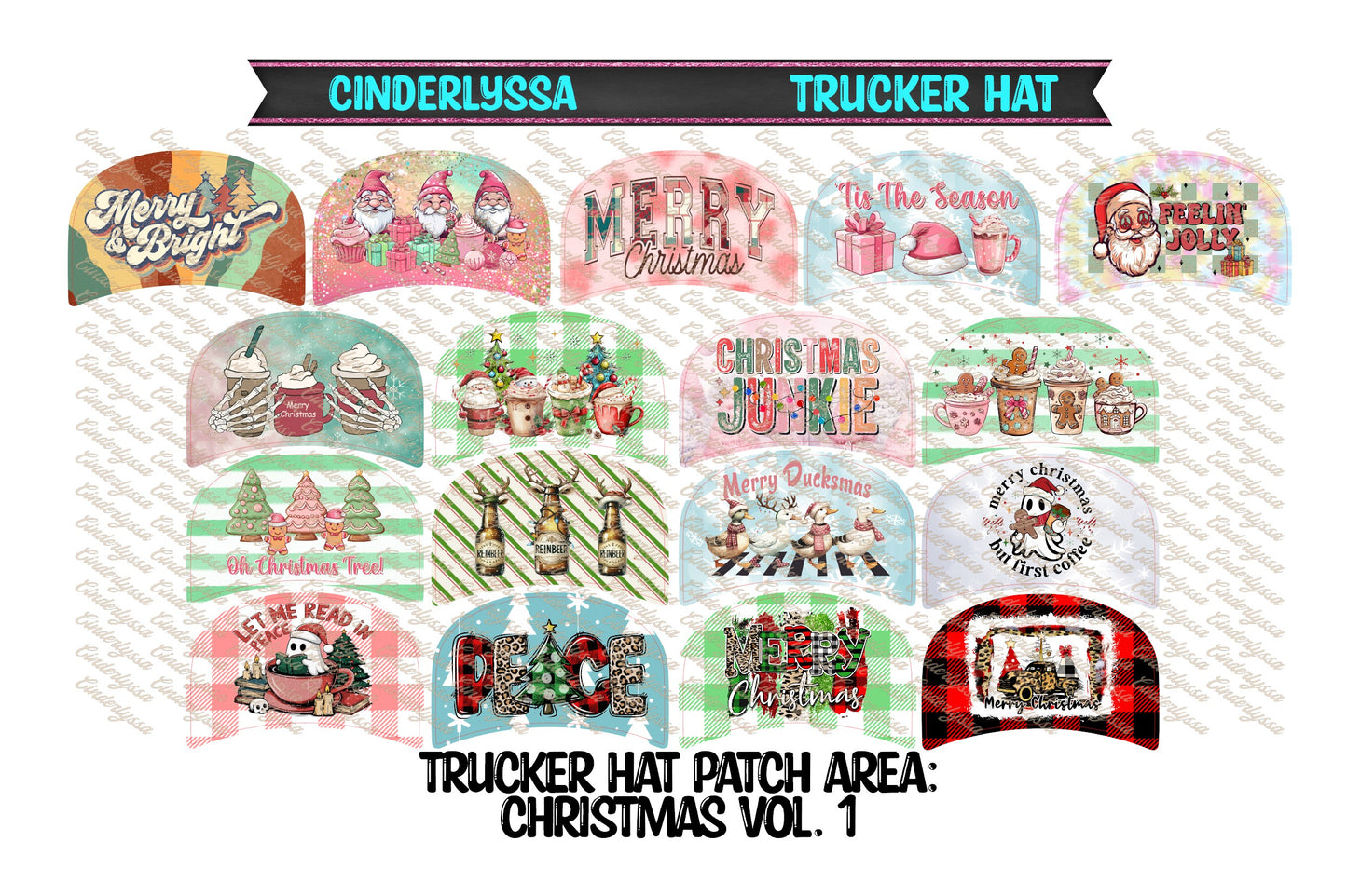 Trucker Hat: Christmas Vol. 1 Theme Mix Cardstock Silicone Mold, Aroma Bead Molds, Premium Cardstock Images