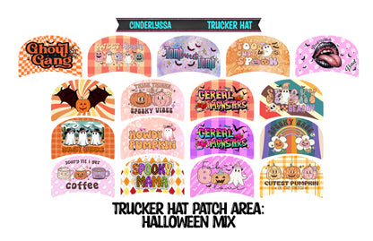 Trucker Hat: Halloween Theme Mix Cardstock Silicone Mold, Aroma Bead Molds, Premium Cardstock Images