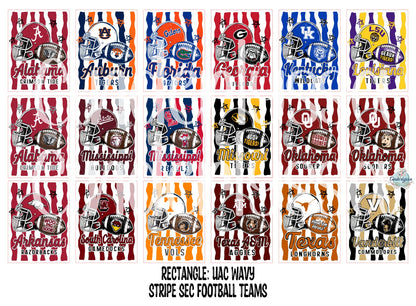 3x4 inch Rectangle: UAC Wavy Stripe SEC Football Teams Cardstock/Picture With .25 inch Curved Edge Cardstock Silicone Mold, Aroma Bead Molds
