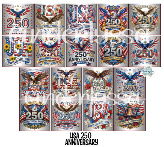 2 inch Square USA 250 Anniversary Cardstock Only for freshies - NO MOLD: Aroma Bead Molds, Premium Cardstock Images