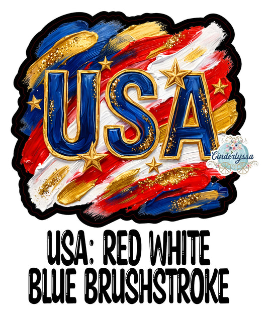 USA: Red White Blue Brushstroke Cardstock Silicone Mold, Aroma Bead Molds, Car Freshies, Premium Cardstock Images
