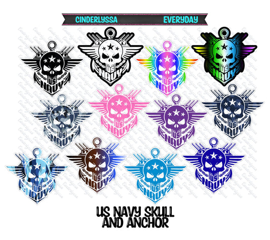 US Navy Skull and Anchor Cardstock Silicone Mold, Aroma Bead Molds, Premium Cardstock Images