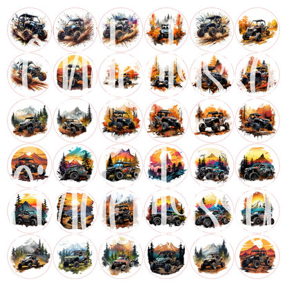 3.75 inch Round: UTV Off Road for Cardstock Silicone Mold, for Aroma Bead Molds, Premium Cardstock Images