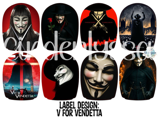 Label Design: V For Vendetta Cardstock Silicone Mold, Aroma Bead Molds, Car Freshies, Premium Cardstock Images