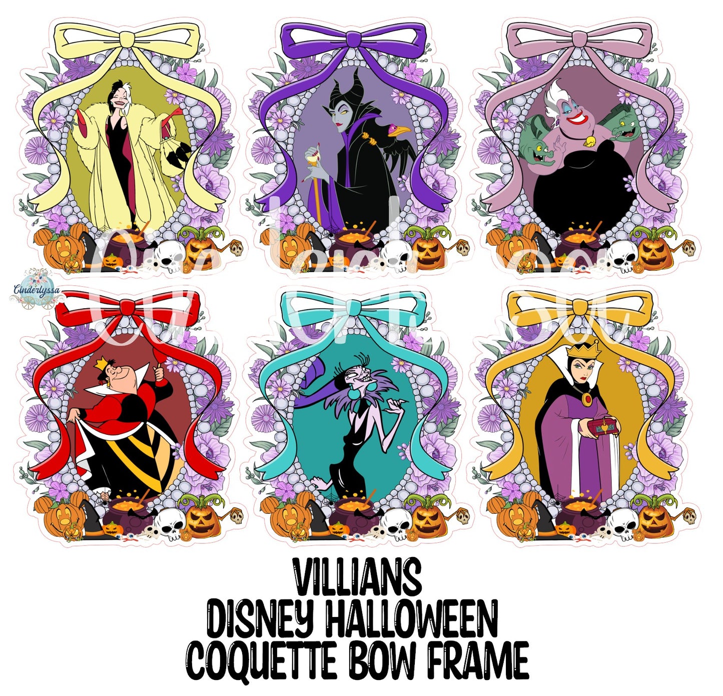 Disney Halloween Coquette Bow Frame Cardstock Silicone Mold, Aroma Bead, Car Fresh Mold, Premium Cardstock Images