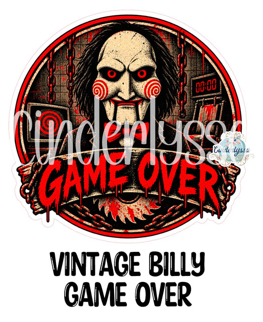 Vintage Billy Game Over Cardstock Silicone Mold, Aroma Bead Molds, Premium Cardstock Images