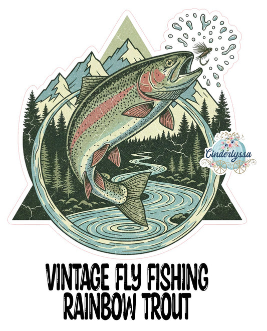 Vintage Fly Fishing Rainbow Trout Cardstock Silicone Mold, Aroma Bead Molds, Premium Cardstock Images