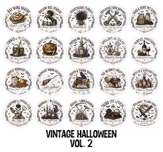 3.75 inch Round Vintage Halloween Vol. 2 for Cardstock Silicone Mold, for Aroma Bead Molds, Premium Cardstock Images