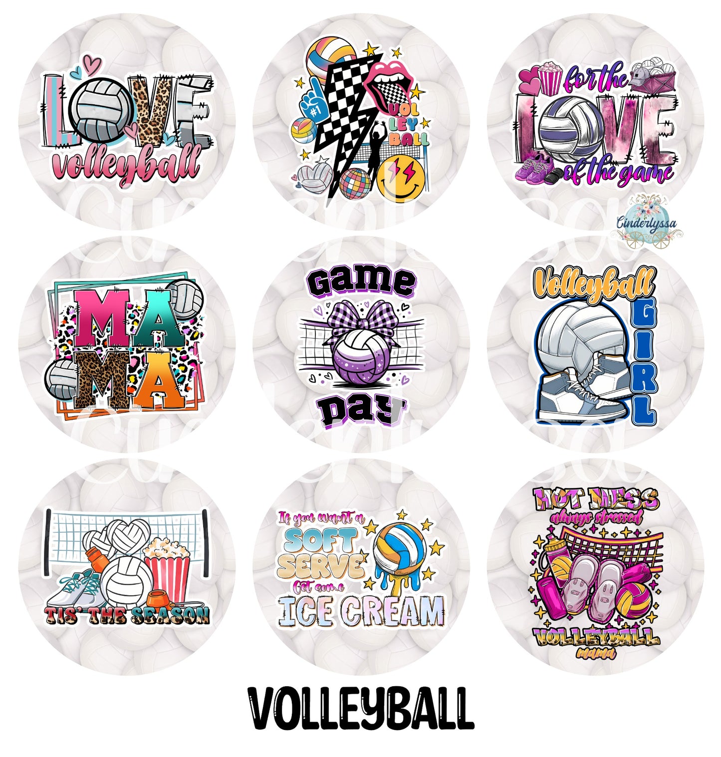 3.5 inch Round: Volleyball for Cardstock Silicone Mold, NO MOLD INCLUDED for Aroma Bead Molds, Premium Cardstock Images