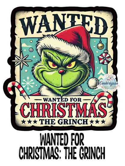 Wanted for Christmas: The Grinch Cardstock Silicone Mold, Aroma Bead Molds, Car Freshies, Premium Cardstock Images