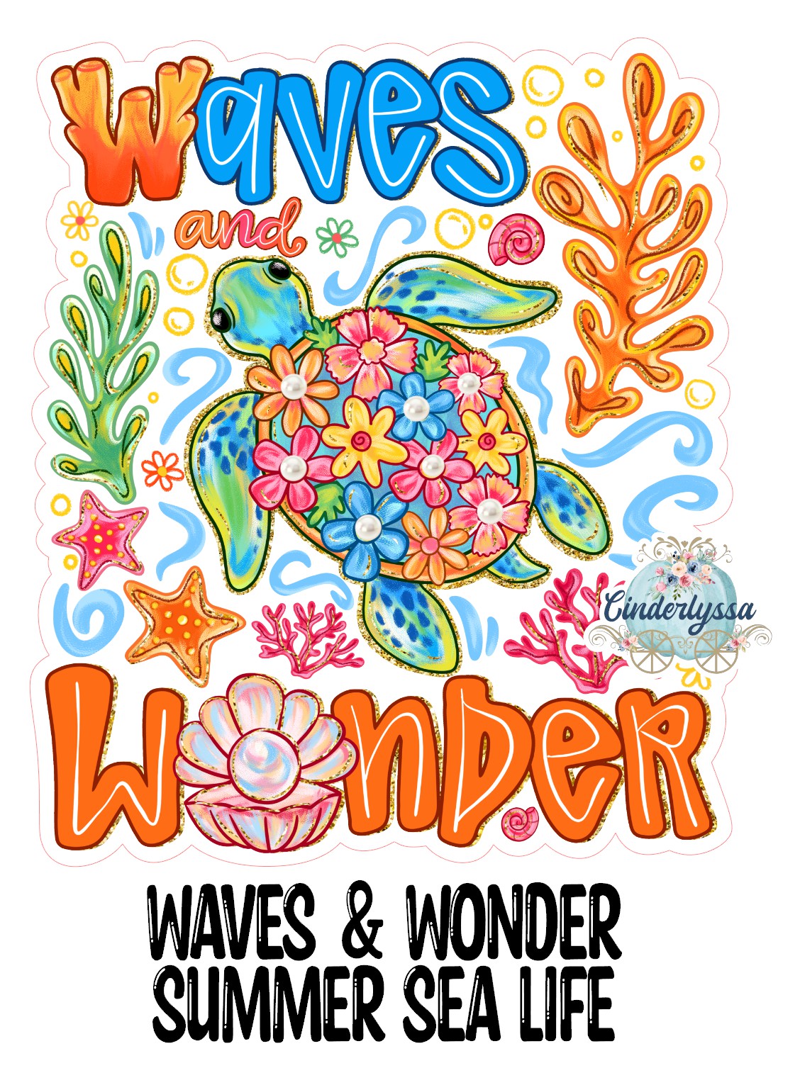 Waves & Wonder Summer Sea Life Cardstock Silicone Mold, Aroma Bead Molds, Premium Cardstock Images