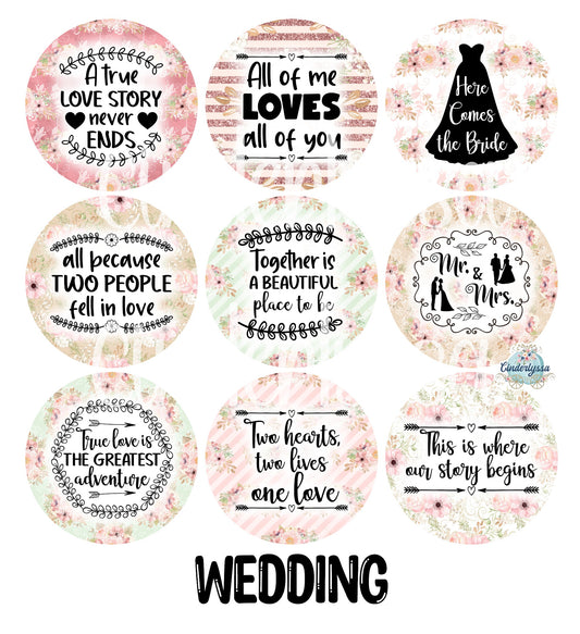 2.5 inch Round Wedding Cardstock Only for freshies:  Aroma Bead Molds, Premium Cardstock Images-NO MOLD
