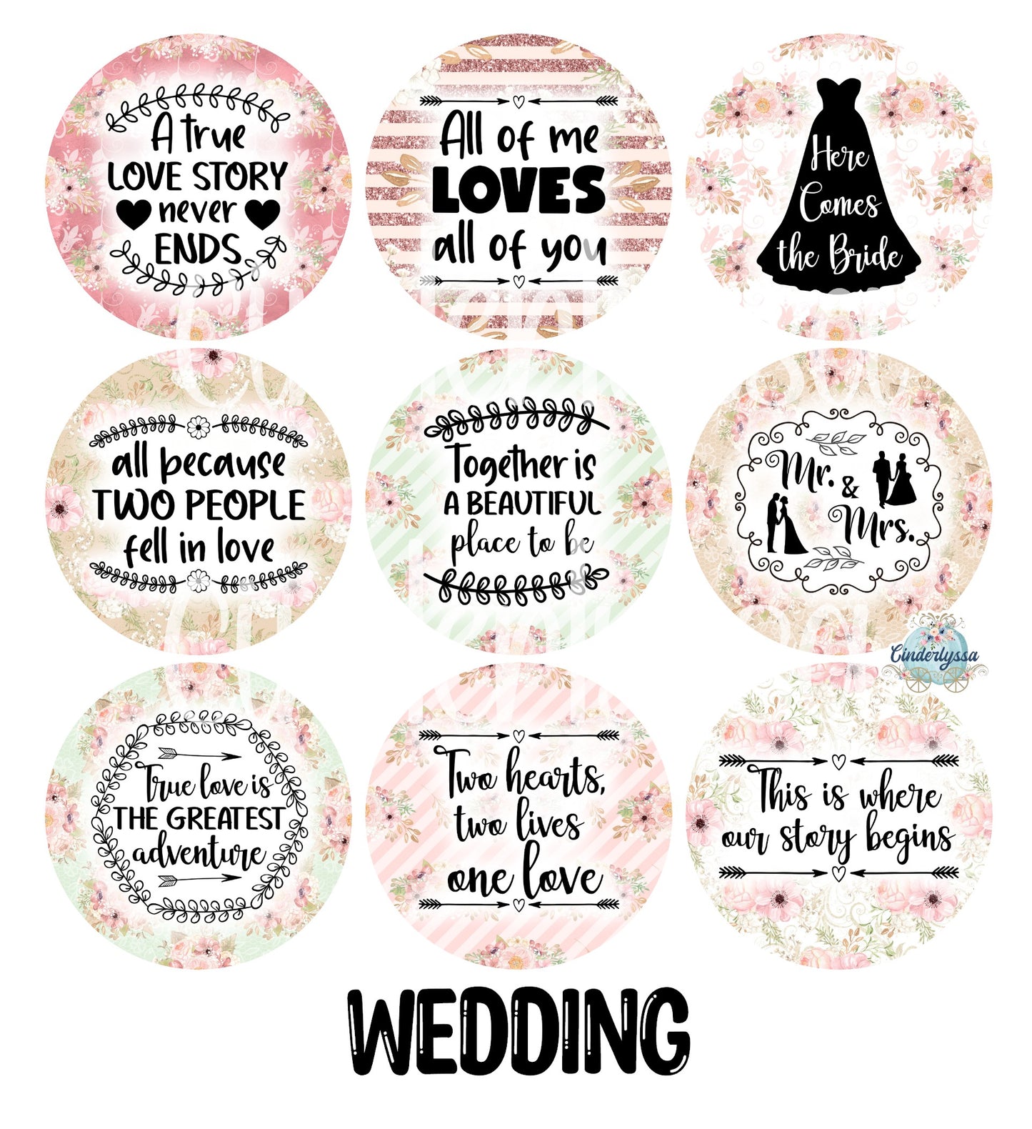 3.5 inch Round: Wedding for Cardstock Silicone Mold, NO MOLD INCLUDED for Aroma Bead Molds, Premium Cardstock Images