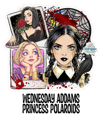 Wednesday Addams Princess Polaroids Cardstock Silicone Mold, Aroma Bead Molds, Premium Cardstock Images