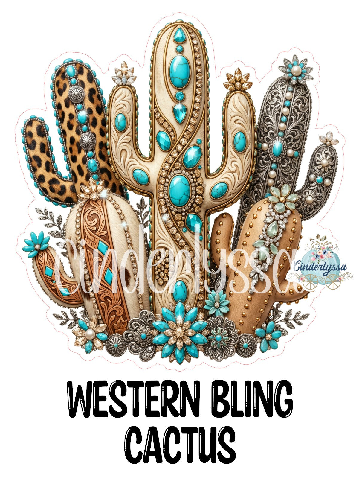 Western Bling Cactus Cardstock Silicone Mold, Aroma Bead Molds, Premium Cardstock Images