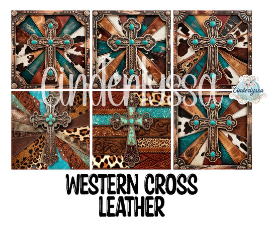 2 inch Square Western Cross Leather Cardstock Only for freshies - NO MOLD: Aroma Bead Molds, Premium Cardstock Image
