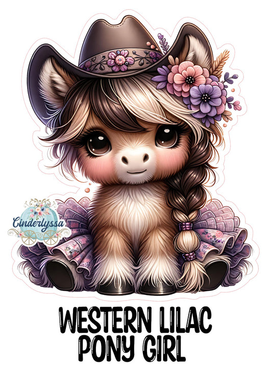 Western Lilac Pony Girl Cardstock Silicone Mold, Aroma Bead Molds, Premium Cardstock Images