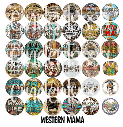 3.75 inch Round: Western Mama for Cardstock Silicone Mold, for Aroma Bead Molds, Premium Cardstock Images