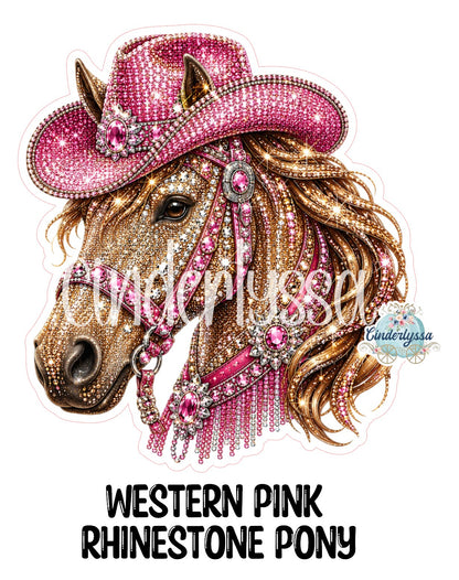 Western Pink Rhinestone Pony Cardstock Silicone Mold, Aroma Bead Molds, Premium Cardstock Images