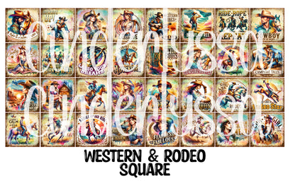 3 inch Square: Western & Rodeo Cardstock/Picture With Curved Edge Cardstock Silicone Mold, Aroma Bead Molds