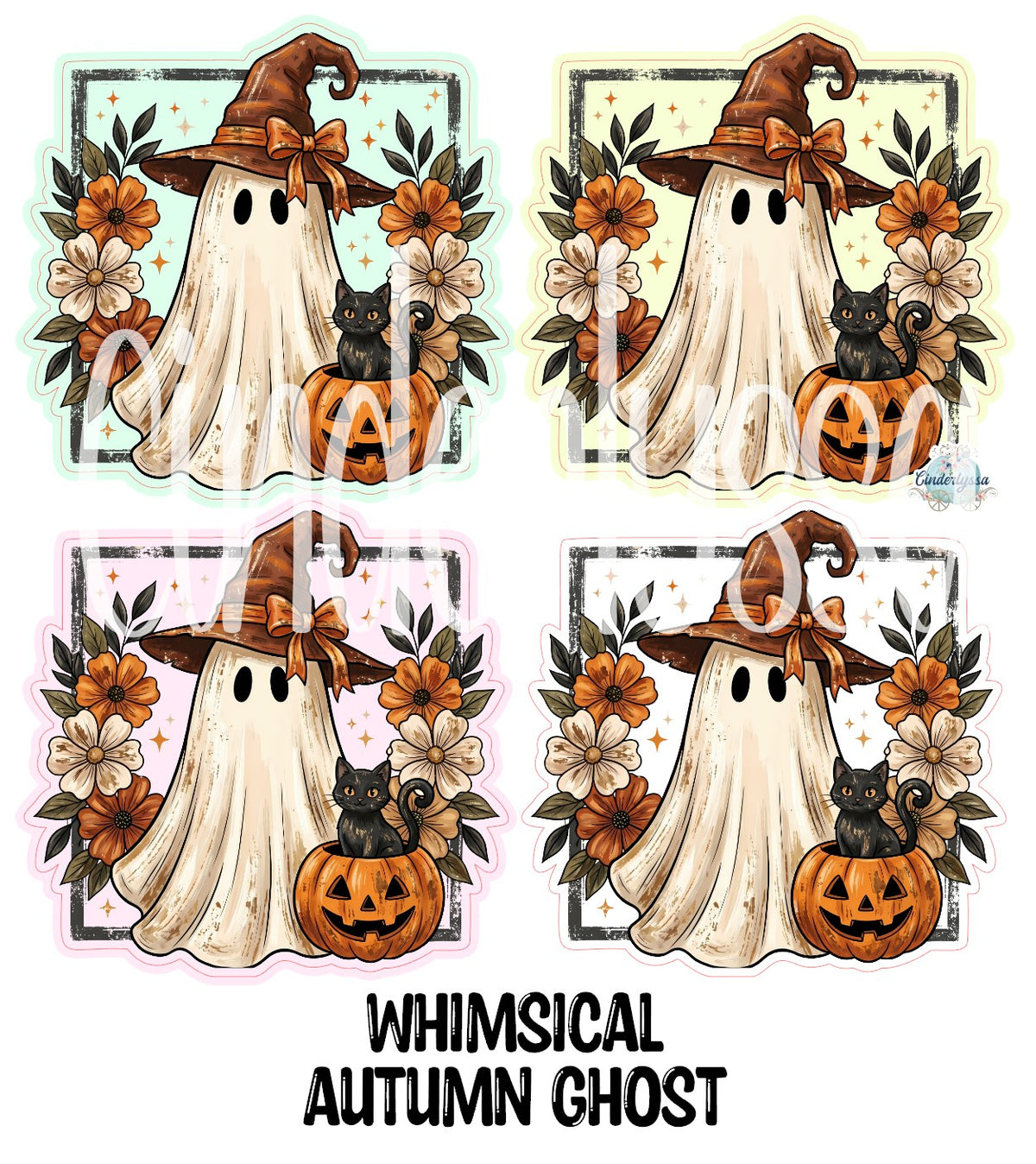 Whimsical Autumn Ghost Cardstock Silicone Mold, Aroma Bead Molds, Premium Cardstock Images
