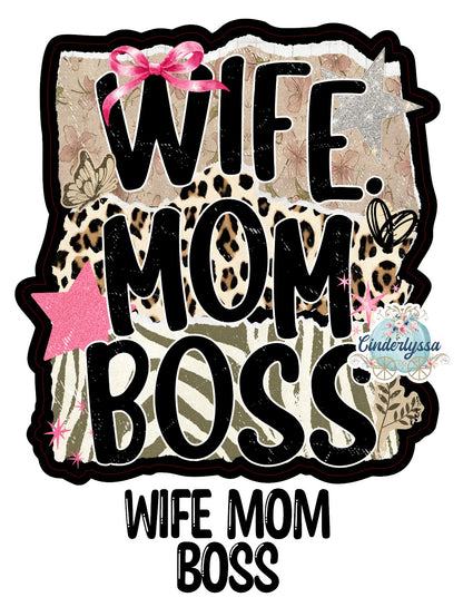 Wife Mom Boss Cardstock Silicone Mold, Aroma Bead Molds, Premium Cardstock Images