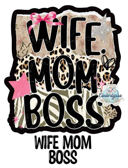 Wife Mom Boss Cardstock Silicone Mold, Aroma Bead Molds, Premium Cardstock Images