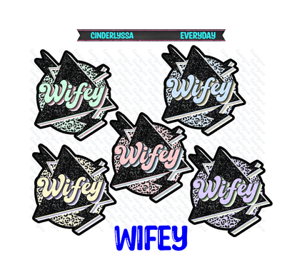 Wifey: Lightning Bolt with Pink Leopard Print Cardstock Silicone Mold, Aroma Bead Molds, Premium Cardstock Images