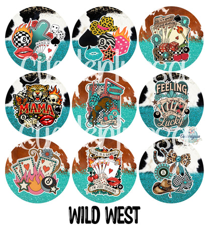 3.75 inch Round Wild West for Cardstock Silicone Mold, for Aroma Bead Molds, Premium Cardstock Images