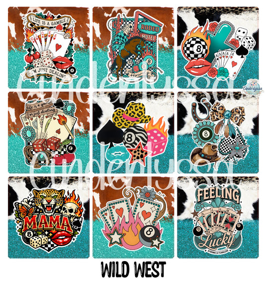 2 inch Square Wild West Cardstock Only for freshies - NO MOLD: Aroma Bead Molds, Premium Cardstock Images